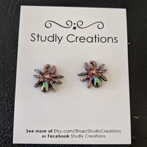 Studly Creations - spider stud earrings